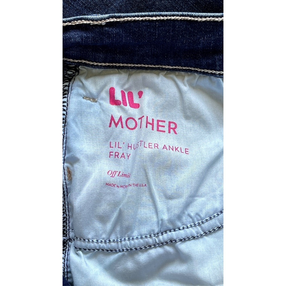 MOTHER Womens Lil' Hustler Ankle Fray in Off Limits Jeans Size 31 Dark Wash - Picture 8 of 14